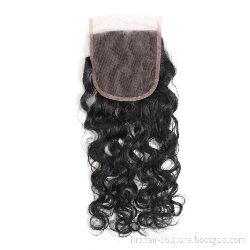 8A water wave hair flat weft natural black virgin filipino hair 3 bundles with closures free sample hair bundles